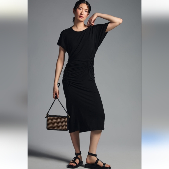 || SUNDRY || black midi dress, knit, casual, dolman sleeves, size 2 - Picture 1 of 11